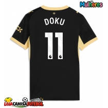 Camisa de Futebol Manchester City Jeremy Doku #11 Equipamento Secundário Mulheres 2026-27 Manga Curta